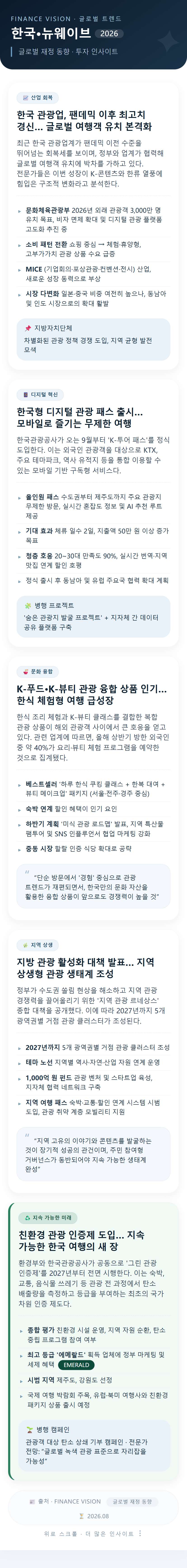 한국 관광 시장 인사이트 배경
